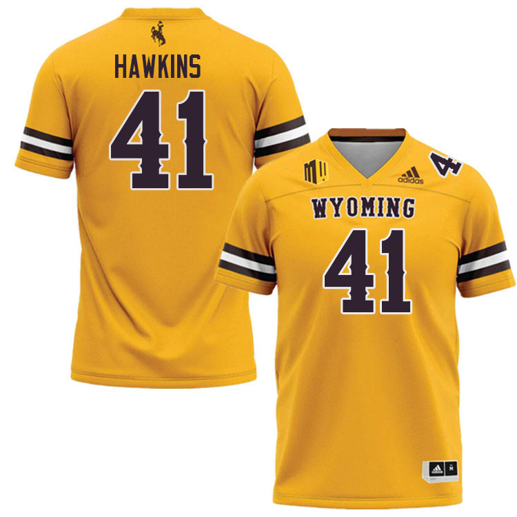 Wyoming Cowboys #41 Cayden Hawkins College Football Jerseys Stitched Sale-Gold